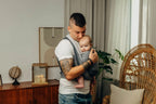 Baby Wrap, Herringbone Weave (100% cotton) - LITTLE HERRINGBONE OMBRE GREY - Woven Baby XS - 4   long_woven_wraps    #