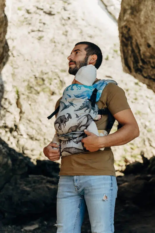 LennyLight Carrier, jacquard weave 100% cotton - JURASSIC - FOSSIL - Woven Baby Standard   lenny_light    #