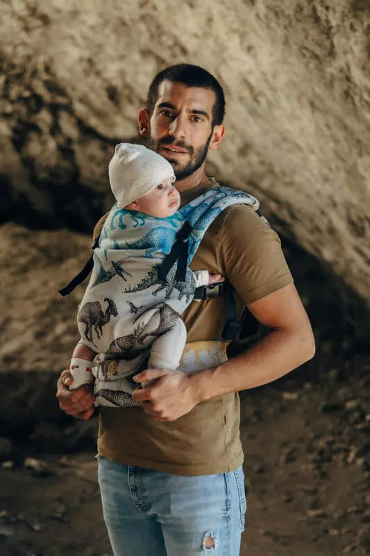 LennyLight Carrier, jacquard weave 100% cotton - JURASSIC - FOSSIL - Woven Baby Standard   lenny_light    #