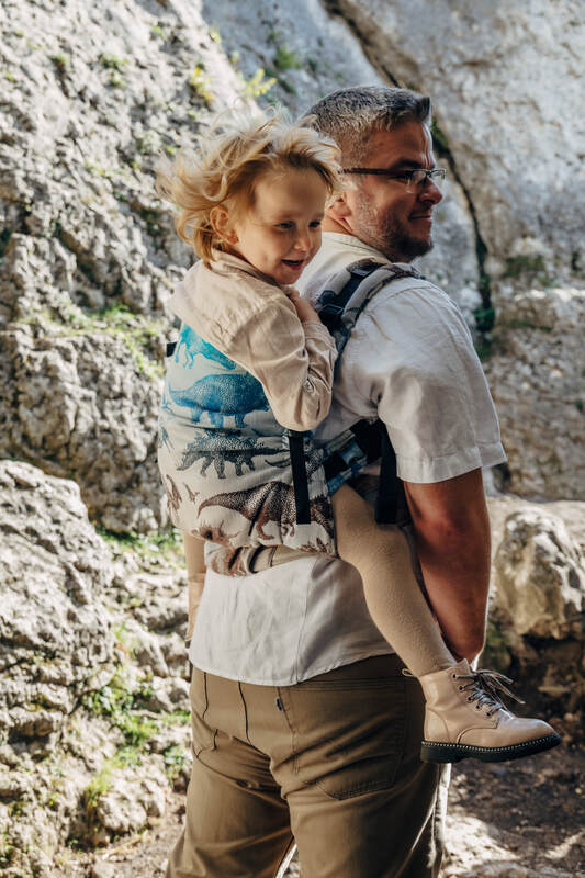 LennyPreschool Carrier, jacquard weave 100% cotton - JURASSIC - FOSSIL - Woven Baby Preschool   lenny_preschool    #