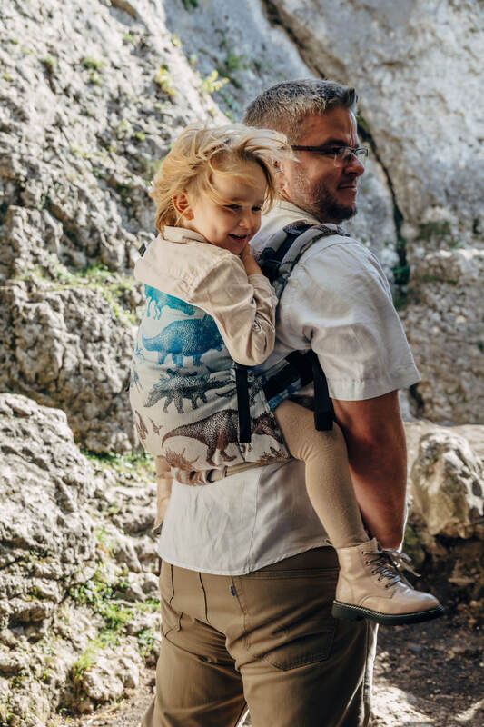 LennyPreschool Carrier, jacquard weave 100% cotton - JURASSIC - FOSSIL - Woven Baby Preschool   lenny_preschool    #