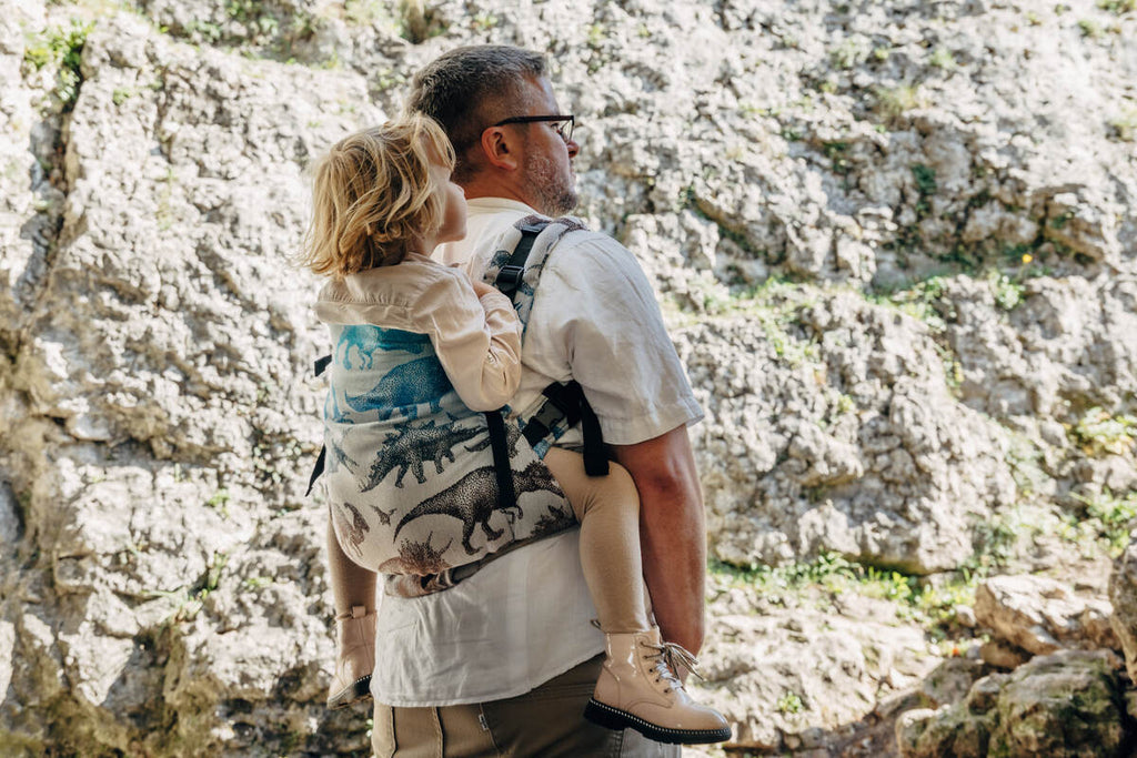 LennyPreschool Carrier, jacquard weave 100% cotton - JURASSIC - FOSSIL - Woven Baby Preschool   lenny_preschool    #
