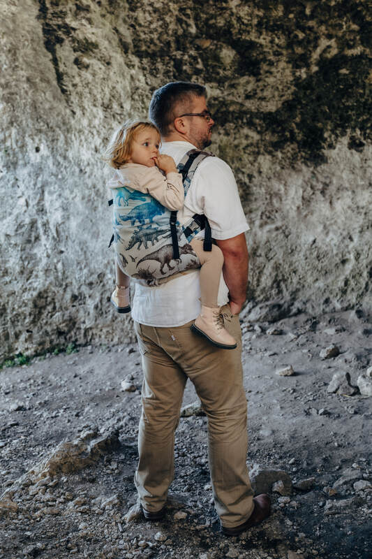 LennyPreschool Carrier, jacquard weave 100% cotton - JURASSIC - FOSSIL - Woven Baby Preschool   lenny_preschool    #