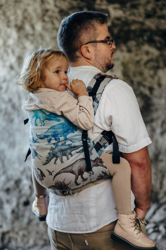 LennyPreschool Carrier, jacquard weave 100% cotton - JURASSIC - FOSSIL - Woven Baby Preschool   lenny_preschool    #