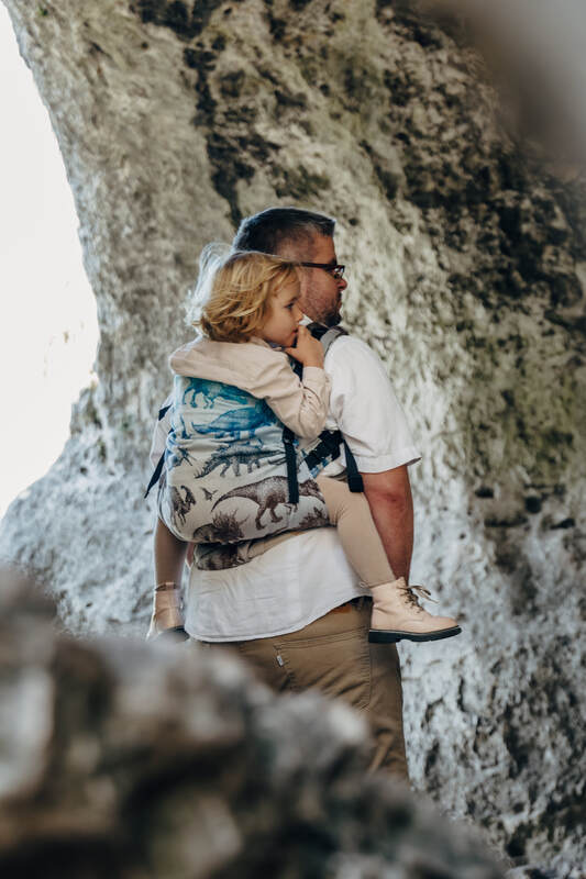 LennyPreschool Carrier, jacquard weave 100% cotton - JURASSIC - FOSSIL - Woven Baby Preschool   lenny_preschool    #