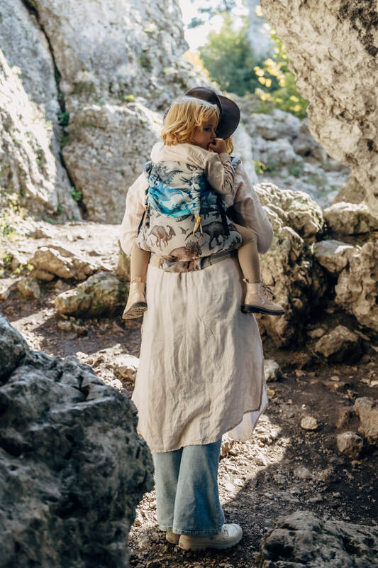 LennyPreschool Carrier, jacquard weave 100% cotton - JURASSIC - FOSSIL - Woven Baby Preschool   lenny_preschool    #