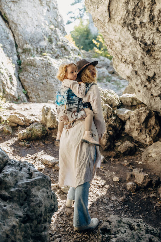 LennyPreschool Carrier, jacquard weave 100% cotton - JURASSIC - FOSSIL - Woven Baby Preschool   lenny_preschool    #