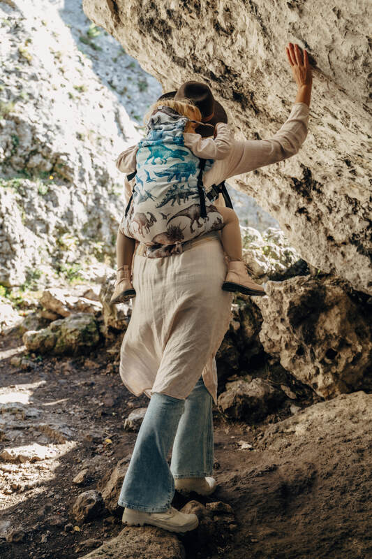 LennyPreschool Carrier, jacquard weave 100% cotton - JURASSIC - FOSSIL - Woven Baby Preschool   lenny_preschool    #