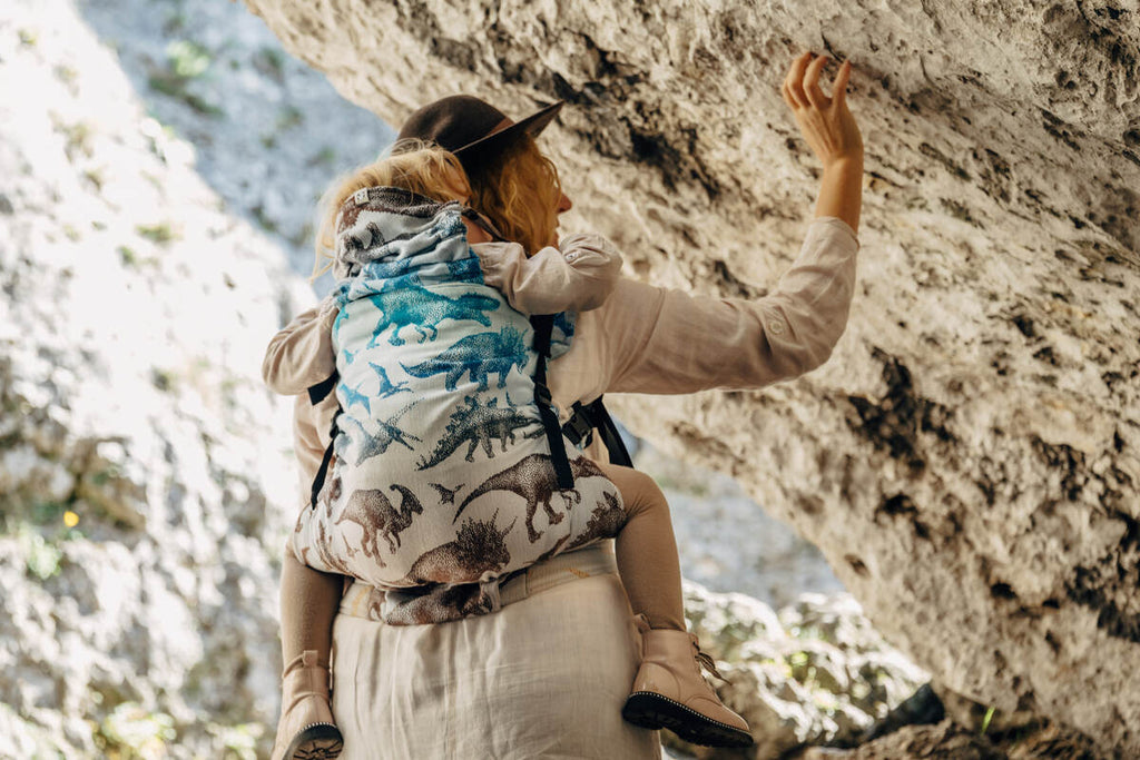 LennyPreschool Carrier, jacquard weave 100% cotton - JURASSIC - FOSSIL - Woven Baby Preschool   lenny_preschool    #