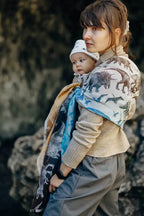 Ring Sling, Jacquard Weave (100% cotton) - with gathered shoulder - JURASSIC - FOSSIL  - standard 1.8m - Woven Baby    ring_slings    #