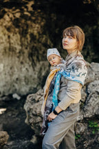 Ring Sling, Jacquard Weave (100% cotton) - with gathered shoulder - JURASSIC - FOSSIL  - standard 1.8m - Woven Baby    ring_slings    #