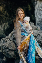 Baby Wrap, Jacquard Weave (100% cotton) - JURASSIC - FOSSIL - Woven Baby M - 6   long_woven_wraps    #