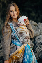 Baby Wrap, Jacquard Weave (100% cotton) - JURASSIC - FOSSIL - Woven Baby M - 6   long_woven_wraps    #