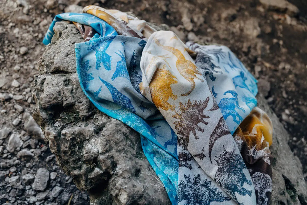 Baby Wrap, Jacquard Weave (100% cotton) - JURASSIC - FOSSIL - Woven Baby M - 6   long_woven_wraps    #