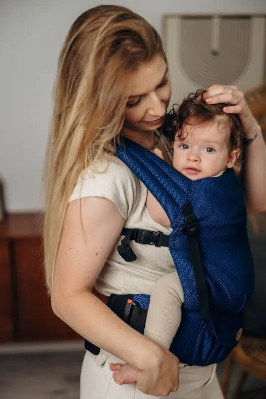 My First Baby Carrier - LennyLight, herringbone weave 100% cotton - COBALT - Woven Baby Size - Standard   lenny_light    #