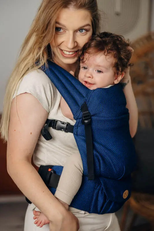 My First Baby Carrier - LennyLight, herringbone weave 100% cotton - COBALT - Woven Baby Size - Standard   lenny_light    #