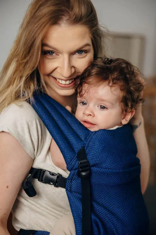 My First Baby Carrier - LennyLight, herringbone weave 100% cotton - COBALT - Woven Baby Standard   lenny_light    #