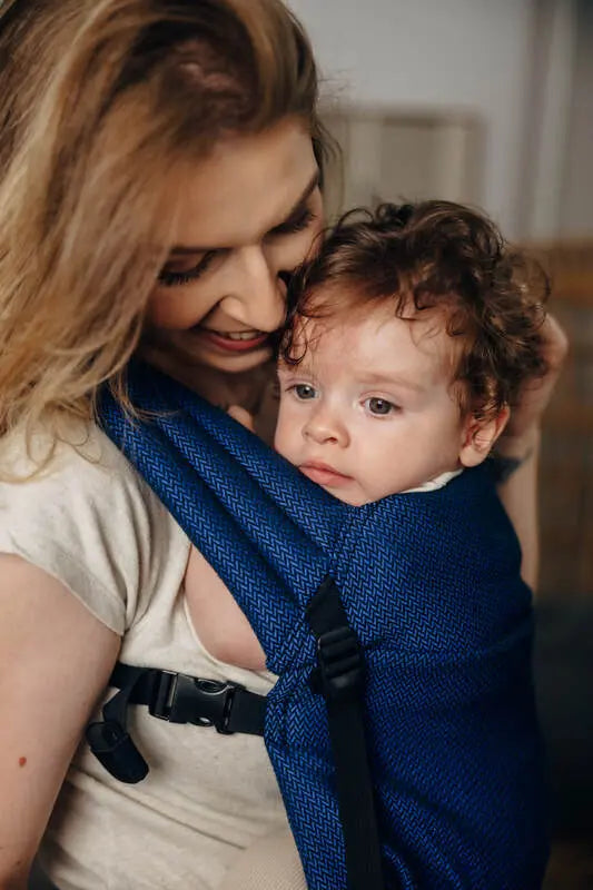 My First Baby Carrier - LennyLight, herringbone weave 100% cotton - COBALT - Woven Baby Size - Standard   lenny_light    #