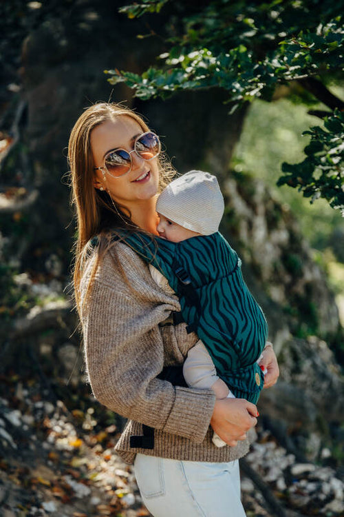 LennyLight Carrier, jacquard weave (63% cotton, 37% merino wool) - ZEBRA - SAVANNA - Woven Baby Size - Standard   lenny_light    #