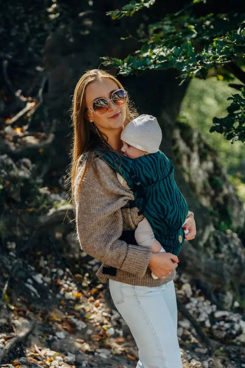 LennyLight Carrier, jacquard weave (63% cotton, 37% merino wool) - ZEBRA - SAVANNA - Woven Baby Size - Standard   lenny_light    #