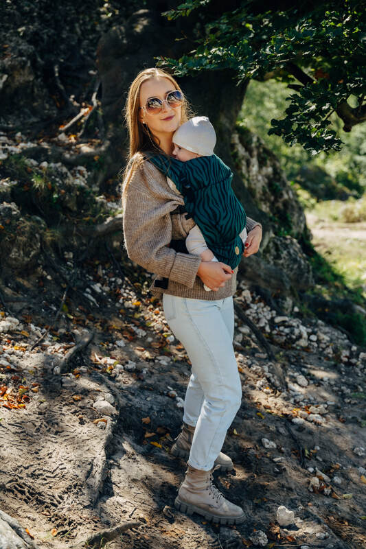 LennyLight Carrier, jacquard weave (63% cotton, 37% merino wool) - ZEBRA - SAVANNA - Woven Baby Size - Standard   lenny_light    #