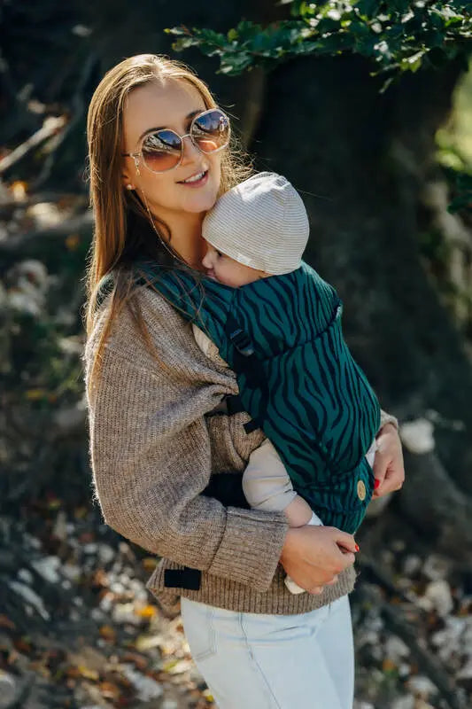 LennyLight Carrier, jacquard weave (63% cotton, 37% merino wool) - ZEBRA - SAVANNA - Woven Baby Size - Standard   lenny_light    #