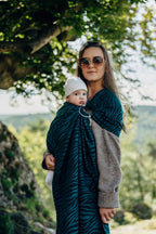 Ring Sling, Jacquard Weave (63% cotton, 37% merino wool), with gathered shoulder - ZEBRA - SAVANNA - standard 1.8m - Woven Baby    ring_slings    #