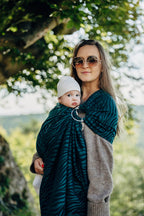 Ring Sling, Jacquard Weave (63% cotton, 37% merino wool), with gathered shoulder - ZEBRA - SAVANNA - standard 1.8m - Woven Baby    ring_slings    #