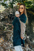 Ring Sling, Jacquard Weave (63% cotton, 37% merino wool), with gathered shoulder - ZEBRA - SAVANNA - standard 1.8m - Woven Baby    ring_slings    #