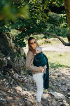 Ring Sling, Jacquard Weave (63% cotton, 37% merino wool), with gathered shoulder - ZEBRA - SAVANNA - standard 1.8m - Woven Baby    ring_slings    #
