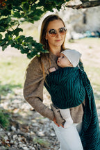 Ring Sling, Jacquard Weave (63% cotton, 37% merino wool), with gathered shoulder - ZEBRA - SAVANNA - standard 1.8m - Woven Baby    ring_slings    #