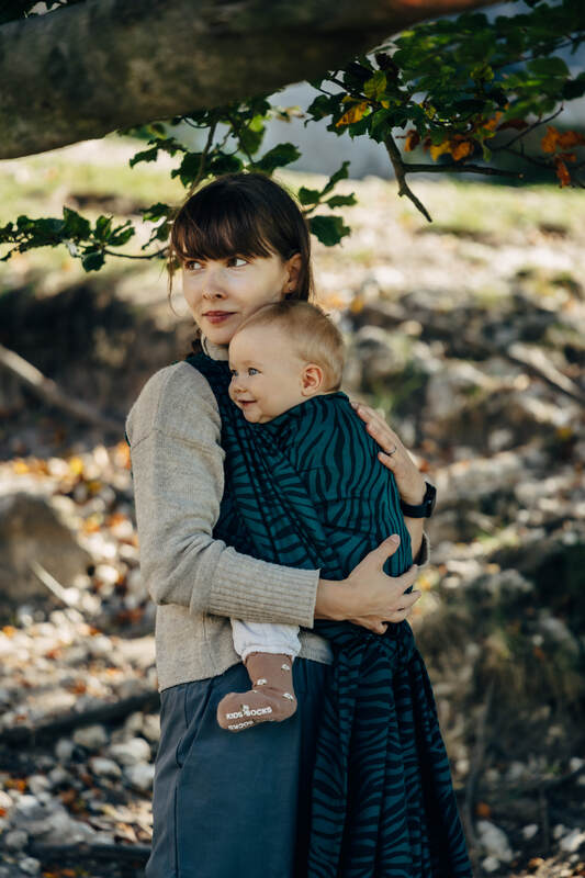 Baby Wrap, Jacquard Weave (63% cotton, 37% merino wool) - ZEBRA - SAVANNA