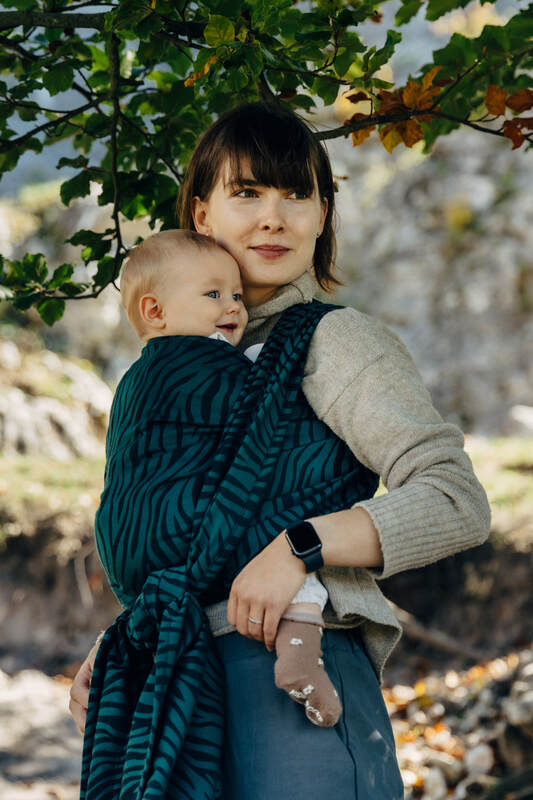 Baby Wrap, Jacquard Weave (63% cotton, 37% merino wool) - ZEBRA - SAVANNA