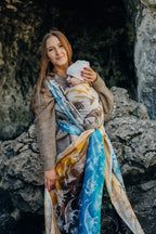 Baby Wrap, Jacquard Weave (100% cotton) - JURASSIC - FOSSIL - Woven Baby M - 6   long_woven_wraps    #