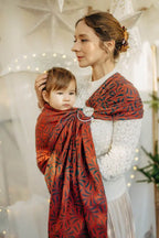 Ring Sling, Jacquard Weave (100% cotton), with gathered shoulder - INFINITY - GERDA - standard 1.8m - Woven Baby    ring_slings    #