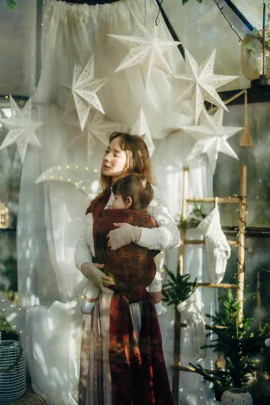 Baby Wrap, Jacquard Weave (100% cotton) - INFINITY - GERDA - Woven Baby XS - 4   long_woven_wraps    #
