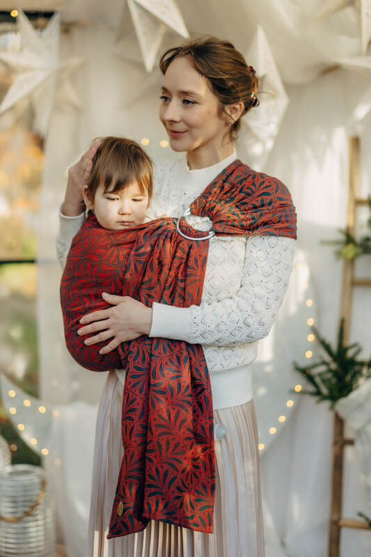 Ring Sling, Jacquard Weave (100% cotton), with gathered shoulder - INFINITY - GERDA - standard 1.8m