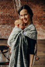 Ring Sling, Jacquard Weave, with gathered shoulder (63% cotton, 37% silk) - SKETCHES OF NATURE - EPIC - standard 1.8m - Woven Baby    ring_slings    #