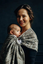 Ring Sling, Jacquard Weave, with gathered shoulder (63% cotton, 37% silk) - SKETCHES OF NATURE - EPIC - standard 1.8m - Woven Baby    ring_slings    #
