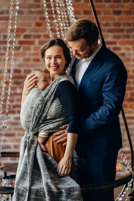 Baby Wrap, Jacquard Weave (63% cotton, 37% silk) - SKETCHES OF NATURE - EPIC - Woven Baby S - 5   long_woven_wraps    #