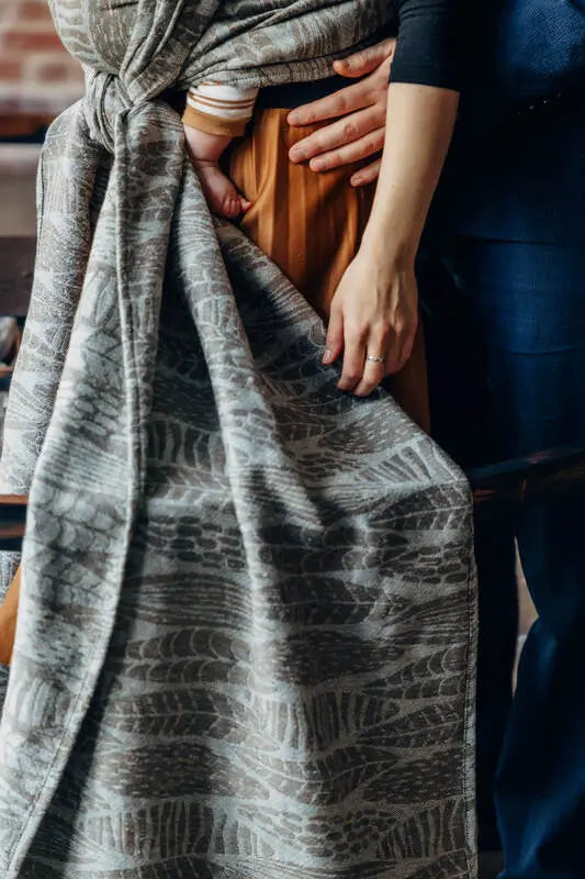 Baby Wrap, Jacquard Weave (63% cotton, 37% silk) - SKETCHES OF NATURE - EPIC - Woven Baby Size - L-Size - S   long_woven_wraps    #