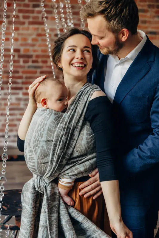 Baby Wrap, Jacquard Weave (63% cotton, 37% silk) - SKETCHES OF NATURE - EPIC - Woven Baby S - 5   long_woven_wraps    #