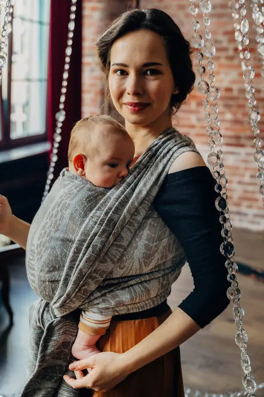 Baby Wrap, Jacquard Weave (63% cotton, 37% silk) - SKETCHES OF NATURE - EPIC - Woven Baby Size - L-Size - S   long_woven_wraps    #