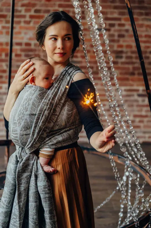 Baby Wrap, Jacquard Weave (63% cotton, 37% silk) - SKETCHES OF NATURE - EPIC - Woven Baby S - 5   long_woven_wraps    #