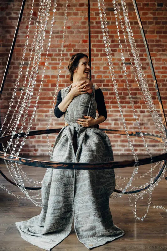 Baby Wrap, Jacquard Weave (63% cotton, 37% silk) - SKETCHES OF NATURE - EPIC - Woven Baby S - 5   long_woven_wraps    #