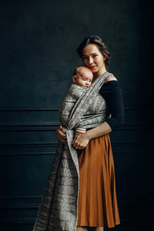 Baby Wrap, Jacquard Weave (63% cotton, 37% silk) - SKETCHES OF NATURE - EPIC - Woven Baby S - 5   long_woven_wraps    #