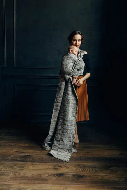 Baby Wrap, Jacquard Weave (63% cotton, 37% silk) - SKETCHES OF NATURE - EPIC - Woven Baby S - 5   long_woven_wraps    #