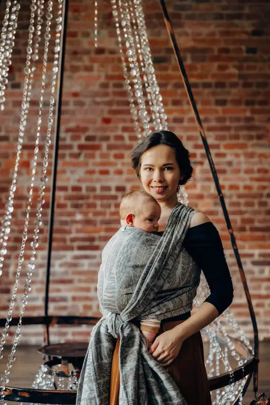 Baby Wrap, Jacquard Weave (63% cotton, 37% silk) - SKETCHES OF NATURE - EPIC - Woven Baby S - 5   long_woven_wraps    #