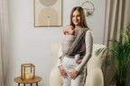 My First Baby Sling, Herringbone Weave (100% cotton) - LITTLE HERRINGBONE BABY CAFFE LATTE - Woven Baby XS - 4   long_woven_wraps    #