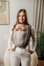 My First Baby Sling, Herringbone Weave (100% cotton) - LITTLE HERRINGBONE BABY CAFFE LATTE (grade B) - Woven Baby S - 5   long_woven_wraps    #